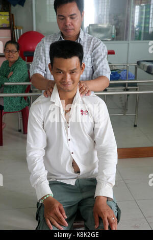 Vietnamesische traditionelle Medizin Klinik. Massage. Cu Chi. Vietnam. Stockfoto