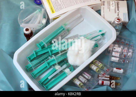 Afrika. Sotouboua Krankenhaus. Operationstheater. Anästhetika. togo. Stockfoto