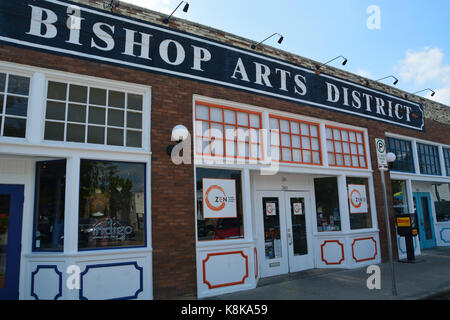 Die trendige Bischof Arts District liegt südlich von Downtown Dallas in der Oak Cliff Nachbarschaft und bietet trendige Galerien und einem lebhaften Einkaufsviertel. Stockfoto