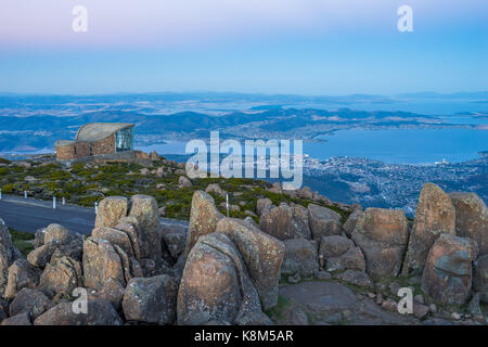 Hobart Blick von Mount Wellington Stockfoto