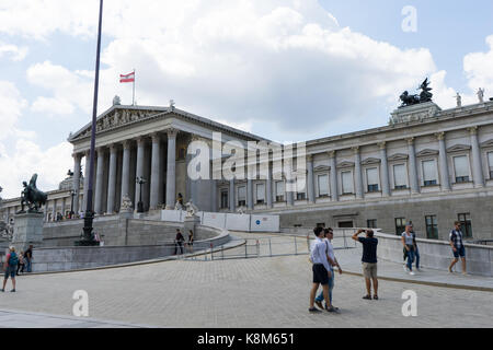 Wien, ÖSTERREICH, Juli 2017: Österreichische Parlament Gebäude in Wien Stockfoto