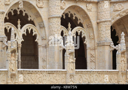 Lissabon, Portugal - Juli 05, 2017: Das Kloster Jeronimos Kloster oder Hieronymites, ist ein ehemaliges Kloster des Ordens des heiligen Hieronymus in der Nähe der Tejo Stockfoto