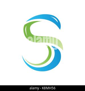 Buchstabe s Logo, elegante erste S, Icon Design, auf weißem Hintergrund. Stock Vektor