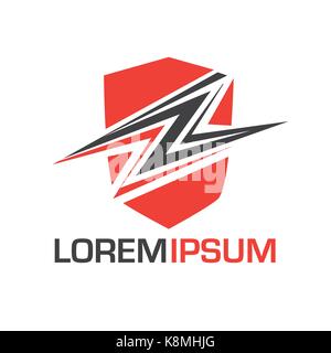 Stilvolle Buchstabe z mit einem Schild logo, Icon, Icon Design, auf weißem Hintergrund. Stock Vektor