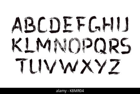 Bürste Font Bold Buchstaben Stock Vektor