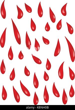 Rotes Blut Tropfen herabfallen Vektor symbol Icon Design. Schöne Abbildung auf weißem Hintergrund Stock Vektor