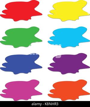 Farbe Pfütze, drop, blots, Beize, Plash. Vector Illustration auf weißem Hintergrund. Stock Vektor