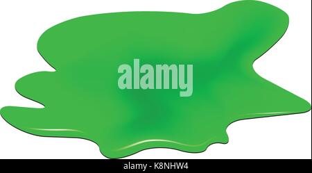 Pfütze der giftigen Substanz verschüttet werden. Green Chemical Fleck, Plash, drop. Vector Illustration isoliert auf dem weißen Hintergrund Stock Vektor