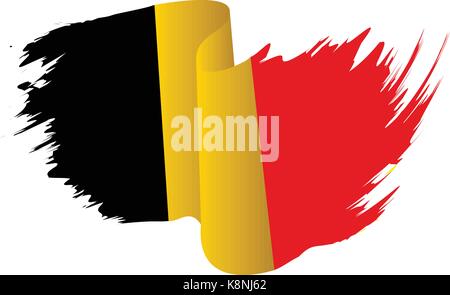 Belgien Flagge Vektor symbol Icon Design. Belgische Flagge Farbe Abbildung auf weißem Hintergrund. Stock Vektor