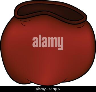 Santa Beutel, Weihnachten leeren Sack Symbol, Symbol, Design. Winter Vector Illustration auf weißem Hintergrund. Stock Vektor