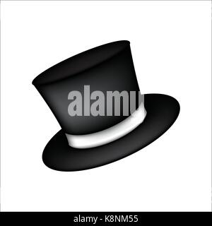 Magie hat, Gentleman hat Zylinder mit Ribbon Symbol, Symbol, Design. Vector Illustration auf weißem Hintergrund. Stock Vektor