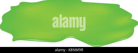 Pfütze der giftigen Substanz verschüttet werden. Green Chemical Fleck, Plash, drop. Vector Illustration isoliert auf dem weißen Hintergrund Stock Vektor