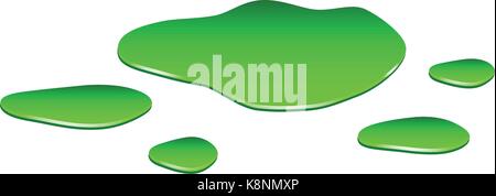 Pfütze der giftigen Substanz verschüttet werden. Green Chemical Fleck, Plash, drop. Vector Illustration isoliert auf dem weißen Hintergrund Stock Vektor