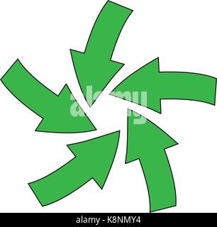 Papierkorb grüner Pfeil symbol, Symbol Betriebsökologie Konzept. Vector Illustration auf weißem Hintergrund. Stock Vektor