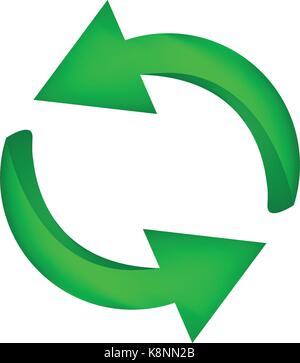 Papierkorb grüner Pfeil symbol, Symbol Betriebsökologie Konzept. Vector Illustration auf weißem Hintergrund. Stock Vektor