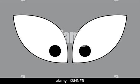 Augen cartoon Vector Illustration auf grauem Hintergrund. Einfache Gesicht Element. Stock Vektor