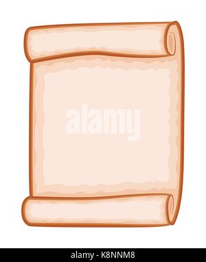 Blättern Papier clipart Vektor auf weißem Hintergrund. Leer, leeres Pergament gerollt, rollen, alten Blatt Papier Textur. Stock Vektor