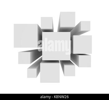 Gruppe von abstrakten Kuben. 3D-Rendering Stockfoto