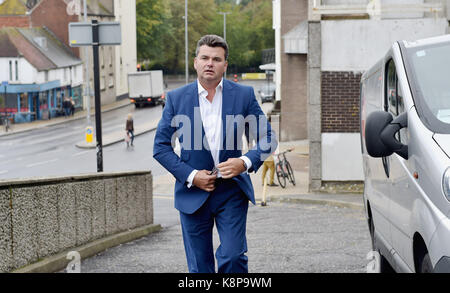 Brighton, UK. 20 Sep, 2017. Dominic Chappell, der ehemalige Inhaber der BHS in Brighton, wo er von den Renten Regler nicht Informationen über den Kauf für £1 Der ehemaligen Einzelhandelskette: Simon Dack/Alamy Leben Nachrichten bieten strafrechtlich verfolgt zu werden. Stockfoto