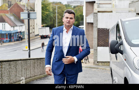 Brighton, UK. 20 Sep, 2017. Dominic Chappell, der ehemalige Inhaber der BHS in Brighton, wo er von den Renten Regler nicht Informationen über den Kauf für £1 Der ehemaligen Einzelhandelskette: Simon Dack/Alamy Leben Nachrichten bieten strafrechtlich verfolgt zu werden. Stockfoto