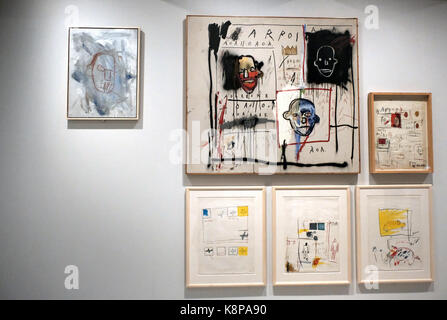 London, Großbritannien. 20 Sep, 2017. Basquiat, Ausleger für Real, Barbican Art Gallery 21 Sept 2017-28 Jan 2018. Kunstwerke; Urheberrecht Die Immobilien von Jean-Michel Basquiat. Durch Artestar New York Credit lizenziert: Londonphotos/Alamy leben Nachrichten Stockfoto