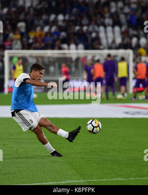 Turin, Italien. 20 Sep, 2017. Paulo Dybala (Juventus FC) während der Serie ein Fußballspiel zwischen FC Juventus vs ACF Fiorentina bei Allianz Stadion am 20. September 2017 in Turin, Italien. Credit: Antonio Polia/Alamy leben Nachrichten Stockfoto