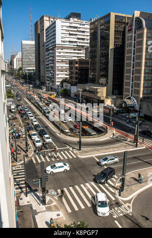 Sao Paulo, Brasilien. 20 Sep, 2017. Verkehr in Paulista Avenue, Central Region von Sao Paulo, am Mittwoch (20.). Credit: Alf Ribeiro/Alamy leben Nachrichten Stockfoto