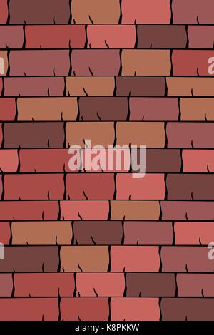 Vektor Textur Abbildung: Nahtlose rote Dachziegel, Schiefer. Stock Vektor