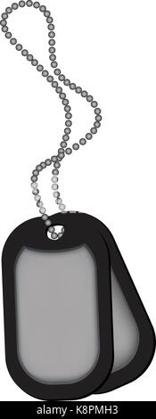 Dog Tags mit isoliert auf weißem Hintergrund - Vektor-illustration Stock Vektor