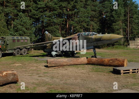 MIG 23 sowjetische Ära - DDR Militärflugzeuge Stockfoto