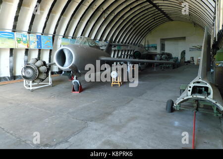 MIG 17 sowjetische Ära - DDR Militärflugzeuge Stockfoto