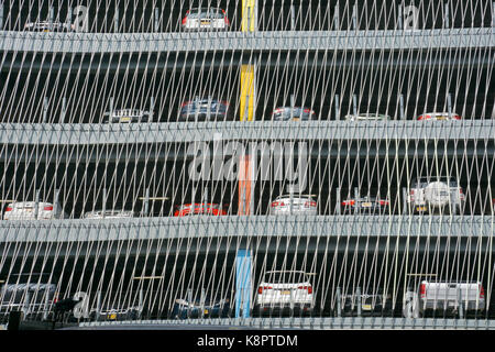 Ein Blick von außen der Delancy und Essex städtischen Parkplatz Garage auf der Lower East Side von Manhattan, New York City. Stockfoto