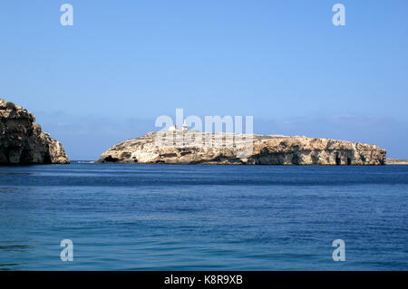 Blick über die Bucht zu St Paul's Island, Malta Stockfoto