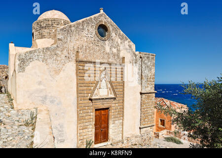 Agios Nikolaos Kirche im byzantinischen Burg - Stadt Monemvasia in Griechenland Stockfoto