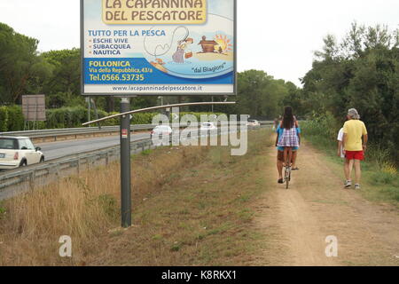 Schmutz der Straße von Puntone di Scarlino Stockfoto