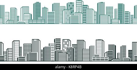 Blick auf die Stadt. Stadtbild, urban, Hochhäusern, Gebäude Konzept. Vector Illustration Stock Vektor