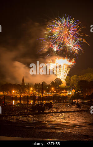 Kirkcudbright, Tattoo, Feuerwerk, Display, 2017, Stockfoto