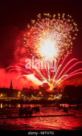 Kirkcudbright, Tattoo, Feuerwerk, Display, 2017, Stockfoto