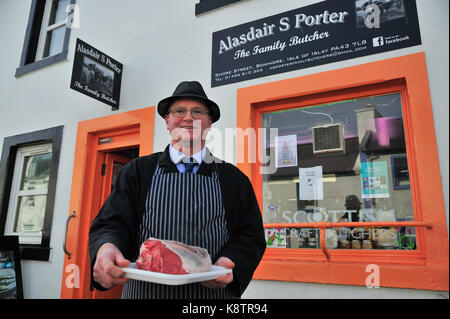 Alasdair S Porter Metzgerei Bowmore Islay Schottland Großbritannien Stockfoto