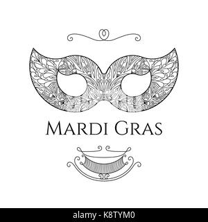 Mardi Gras Grußkarte Stock Vektor