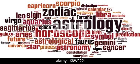 Astrologie Wort cloud Konzept. Vector Illustration Stock Vektor