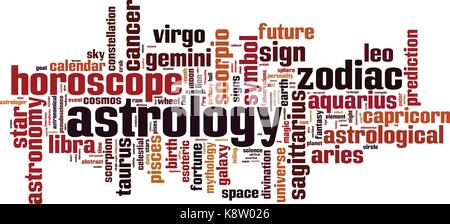 Astrologie Wort cloud Konzept. Vector Illustration Stock Vektor