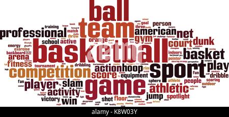 Basketball Wort cloud Konzept. Vector Illustration Stock Vektor