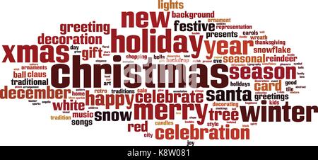 Weihnachten Wort cloud Konzept. Vector Illustration Stock Vektor