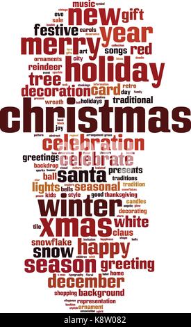 Weihnachten Wort cloud Konzept. Vector Illustration Stock Vektor