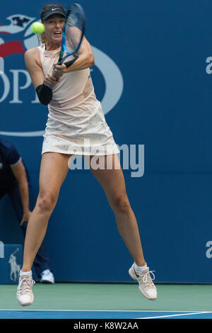 Maria Sharapova (rus) an der 2017 US Open Tennis Championships konkurrierenden Stockfoto