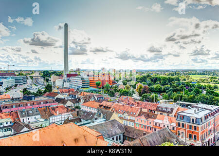 ERLANGEN, Deutschland - 20. August: Luftaufnahme der Stadt Erlangen, Deutschland Am 20. August 2017. Stockfoto