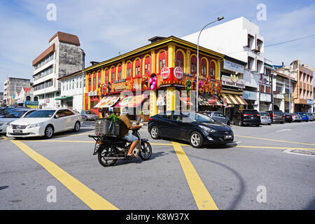 Ipoh, Malaysia - 17. September 2017: Verkehrs- und Street View in Little India in Ipoh, Hauptstadt von Perak. Stockfoto