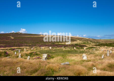 Tregeseal, Osten, prähistorische, Stone Circle Stockfoto