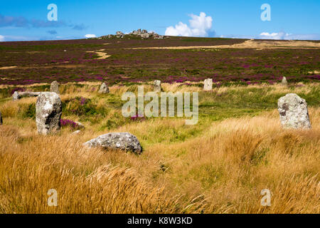 Tregeseal, Osten, prähistorische, Stone Circle Stockfoto